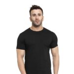 HCC Round Neck Half Sleeve Cotton T shirt Black