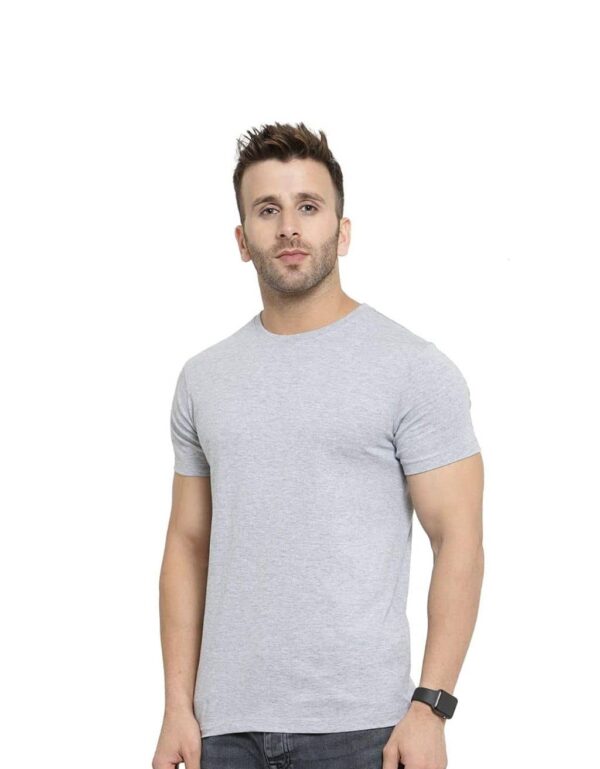 HCC Round Neck Half Sleeve Cotton T shirt Grey