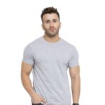 HCC Round Neck Half Sleeve Cotton T shirt Grey