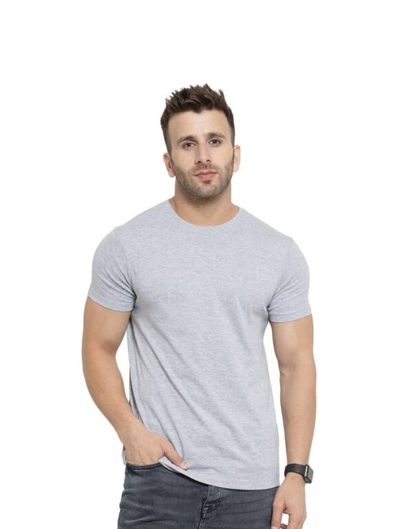 HCC Round Neck Half Sleeve Cotton T shirt Grey