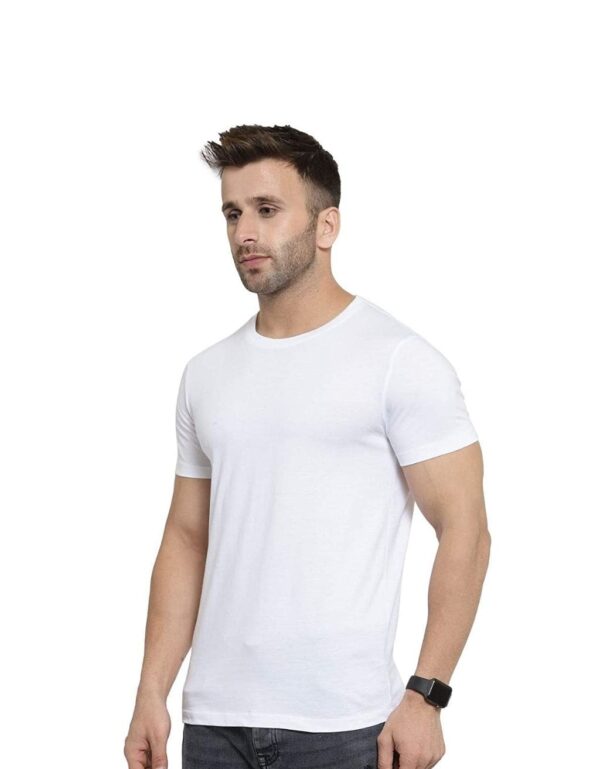 HCC Round Neck Half Sleeve Cotton T shirt White