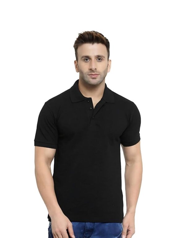 HCC Collar Neck Half Sleeve T shirt Black