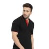 _HCC Collar Neck Half Sleeve T shirt Black Red Tipping