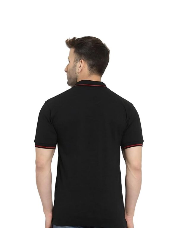 HCC Collar Neck Half Sleeve T shirt Black Red Tipping