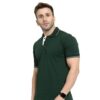 HCC Collar Neck Half Sleeve T shirt Green White Tipping