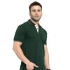 HCC Collar Neck Half Sleeve T shirt Green White Tipping