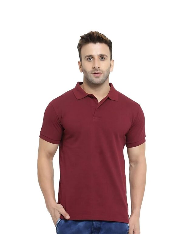 HCC Collar Neck Half Sleeve T shirt Maroon