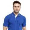 HCC Collar Neck Half Sleeve T shirt Royal Blue White