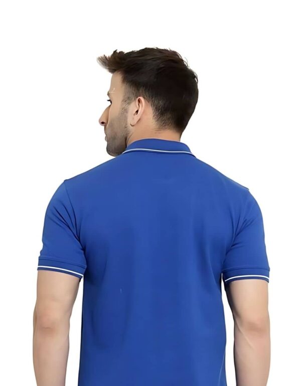 HCC Collar Neck Half Sleeve T shirt Royal Blue White