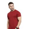 HCC Round Neck Half Sleeve Cotton T shirt Maroon