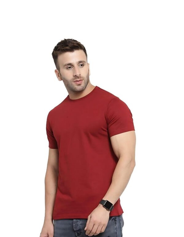 HCC Round Neck Half Sleeve Cotton T shirt Maroon