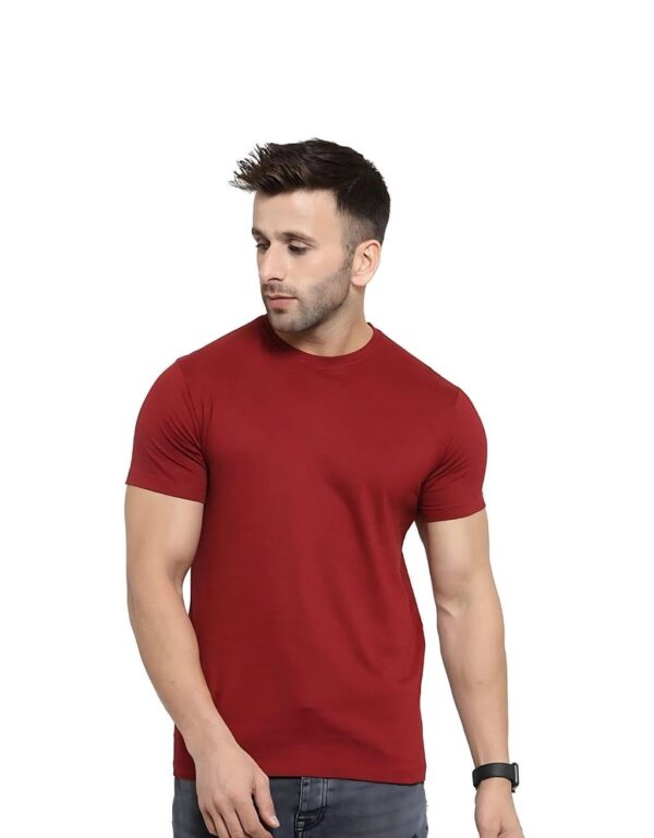 HCC Round Neck Half Sleeve Cotton T shirt Maroon