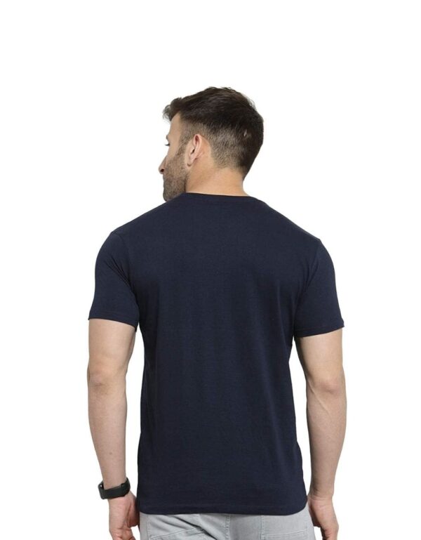 HCC Round Neck Half Sleeve Cotton T shirt Navy Blue