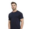 HCC Round Neck Half Sleeve Cotton T shirt Navy Blue