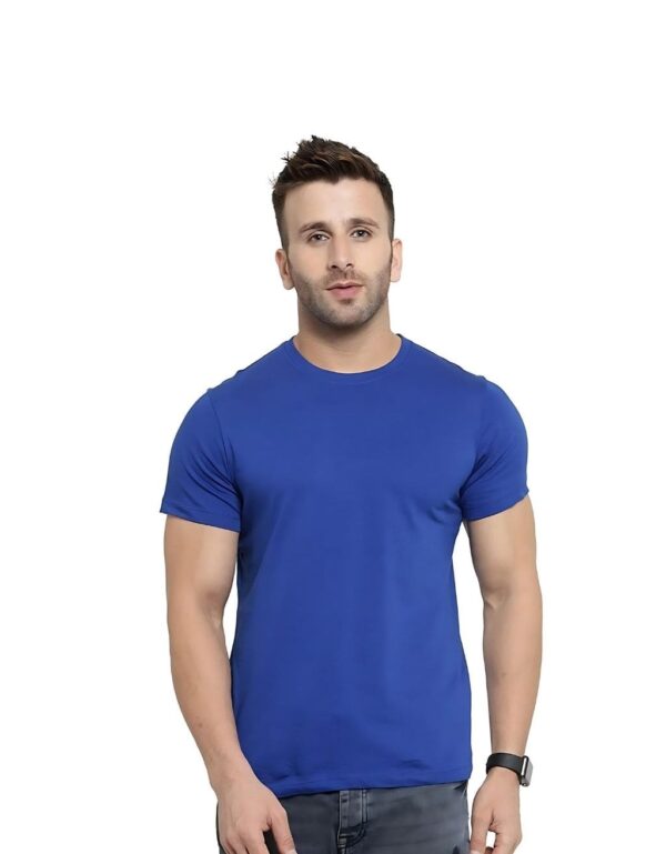 HCC Round Neck Half Sleeve Cotton T shirt Royal Blue