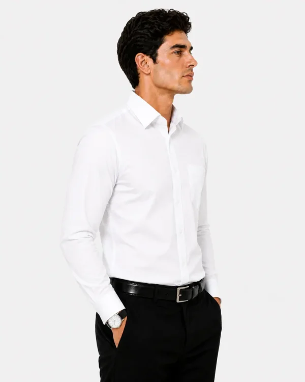 Premium Men’s Cotton Full Sleeve Shirt White