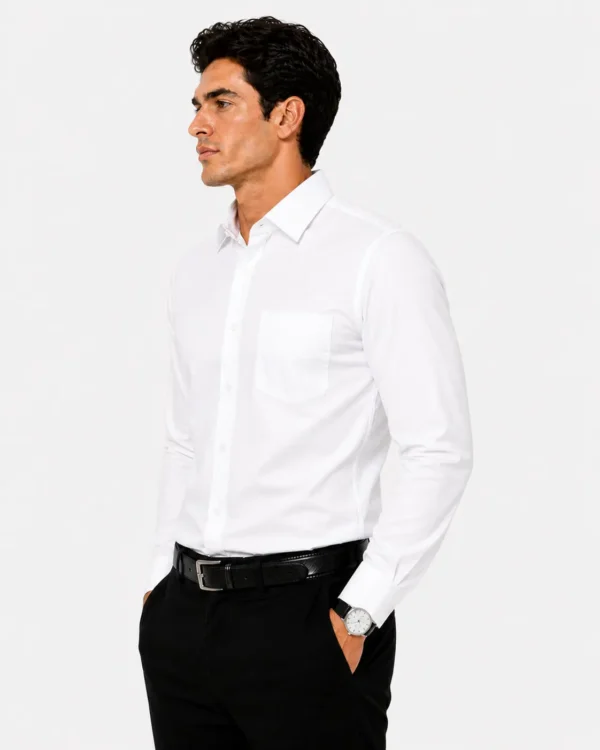 Premium Men’s Cotton Full Sleeve Shirt White