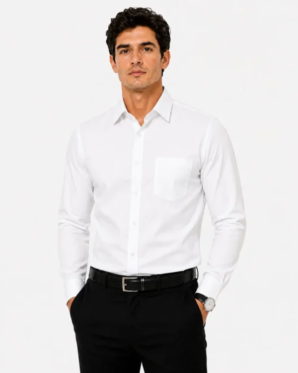 Premium Men’s Cotton Full Sleeve Shirt White