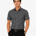 Premium Mens Cotton Half Sleeve Formal Shirt | Charcoal Grey