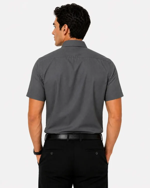Premium Mens Cotton Half Sleeve Formal Shirt | Charcoal Grey