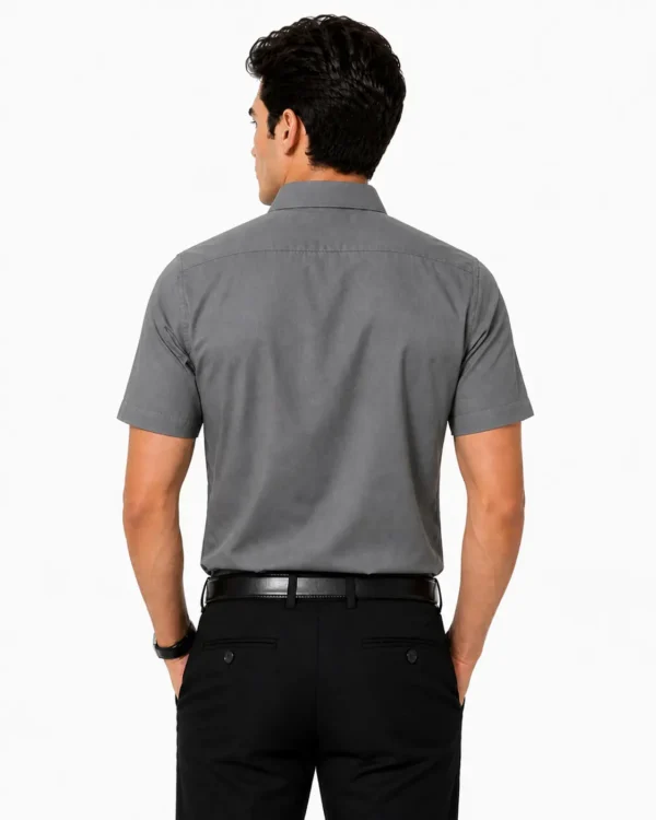 Premium Mens Cotton Half Sleeve Shirt Grey