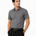 Premium Mens Cotton Half Sleeve Shirt Grey