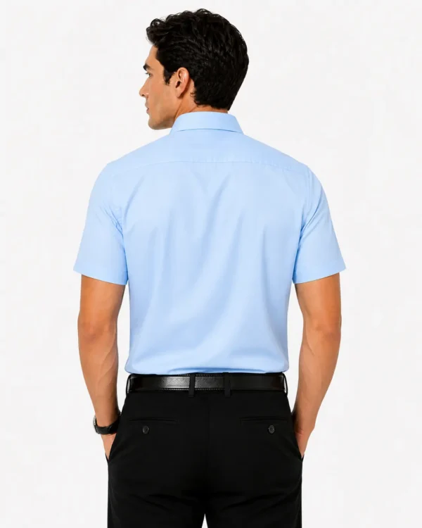 Premium Mens Cotton Half Sleeve Shirt | Sky Blue