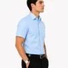 Premium Mens Cotton Half Sleeve Shirt | Sky Blue