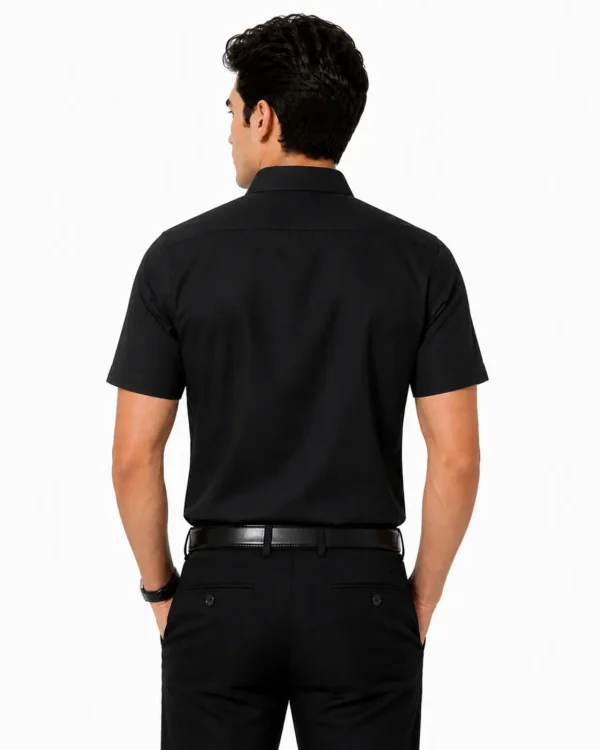 Premium Mens Cotton Half Sleeve Shirt black
