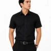 Premium Mens Cotton Half Sleeve Shirt black