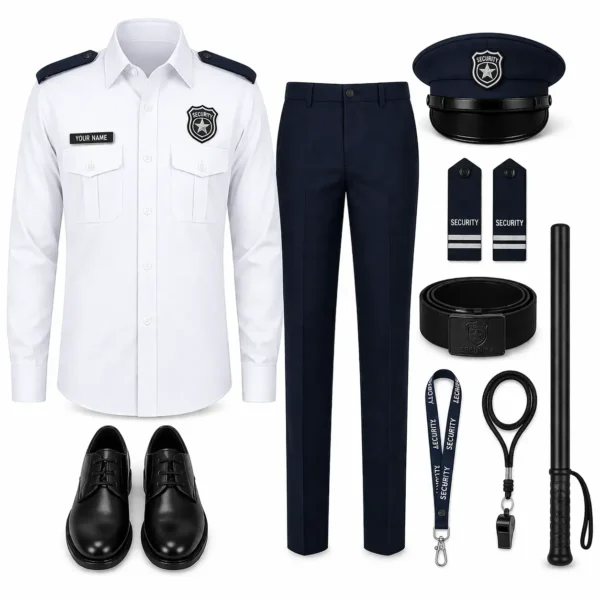 Security-Guard-Uniform-Set White Navy Blue